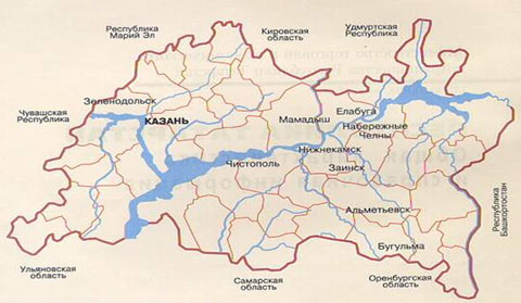 Карта Республики Татарстан